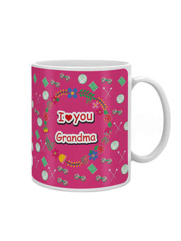 Indigifts - I Love You Grandma Colorful Coffee Mug 325ml Pink