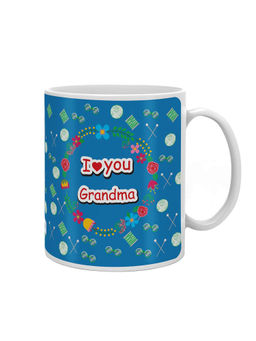 Indigifts - I Love You Grandma Colorful Coffee Mug 325ml Blue
