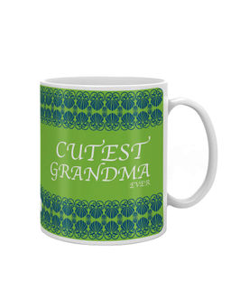 Indigifts - Cutest Grandma Ever Personalised Coffee Mug 325ml Green