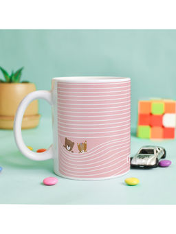 Indigifts - Animal Printed Coffee Mug for Kids 325ml Pink