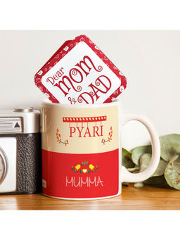Indigifts - Pyari Mumma Ethnic Coffee Mug 325ml Red