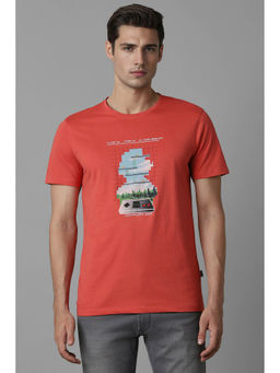 Louis Philippe - Men Red Print Round Neck T-Shirt