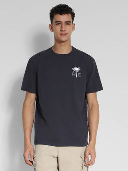 American Eagle - Men Black Logo Graphic T-Shirt