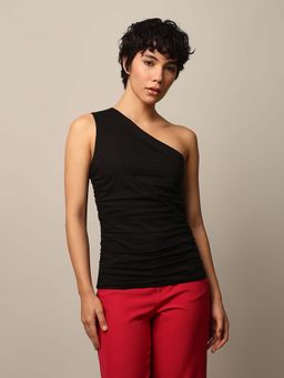 ONLY - Black One Shoulder Fitted Top