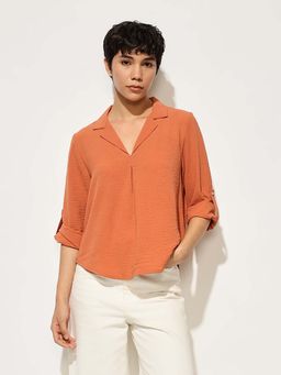 ONLY - Orange Textured Resort Top