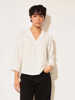 ONLY - White Textured Resort Top