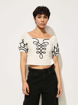 ONLY - White Printed Top