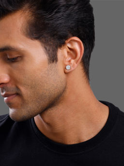GIVA - 925 Silver White Ice Stud For Men