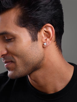 GIVA - 925 Silver Urban Code Stud For Men
