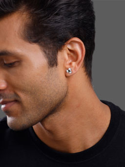 GIVA - 925 Silver Dark Polaris Stud For Men