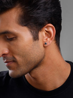GIVA - 925 Silver Midnight Dot Stud For Men