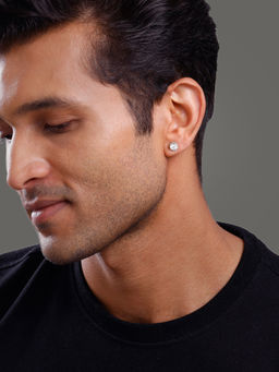 GIVA - 925 Silver Chakra Shield Stud For Men
