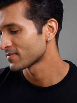 GIVA - 925 Silver Hexa Hoop Earring For Men