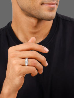 GIVA - 925 Silver Racy Rugged Ring For Men