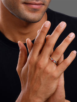 GIVA - 925 Silver Modern Mystic Ring For Men