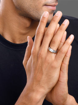 GIVA - 925 Silver Sleek Brilliance Ring For Men