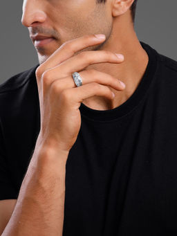 GIVA - 925 Silver Regal Square Ring For Men