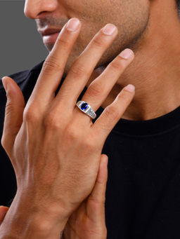 GIVA - 925 Silver Midnight Royalty Ring For Men