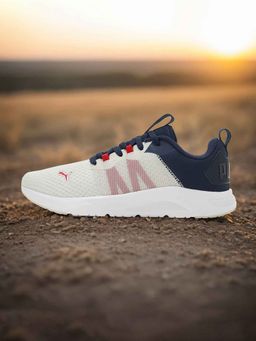 Puma - Calit Mens White & Navy Blue Running Shoes