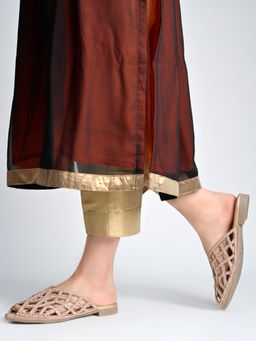 Shoetopia - Bantu Jara Rose Gold Embellished Mules For Women