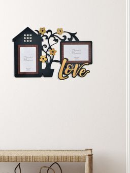 At Home by Nilkamal - 2 Pics Collage Love Photo Frame (Black & Gold)