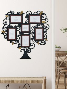 At Home by Nilkamal - 6 Pics Collage Tree Photo Frame (Black & Gold)