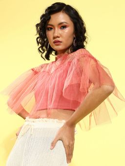 KASSUALLY - Attractive Pink Sleek Crop Top