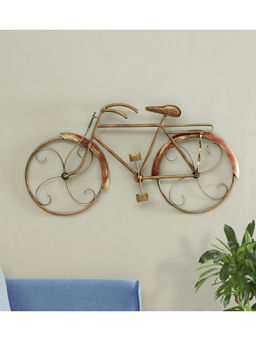 HomeTown - Royce Metal Modern Cycle Wall Decor in Gold Colour