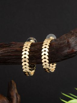 E2O - Gold-Toned Embellished Circular Hoop Earrings