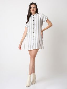BLNK - Strip A-Line Shirt Midi Dress