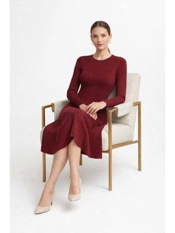 NOBARR - Womens Ribbed Knitted Midi Dress