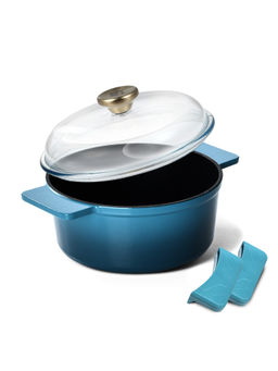 Bergner - Excalibur Light Cast Iron Induction Bottom Blue Casserole with Lid