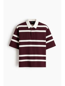 H&M - Men Red Loose Fit Cotton Polo T-Shirt