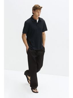 H&M - Men Black Cooling Regular Fit Polo T-Shirt