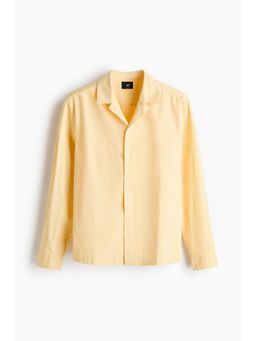 H&M - Men Yellow Relaxed Fit Linen-Blend Resort Shirt