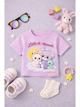 The Fit Theory - Lavender Short Sleeves Printed T-Shirt