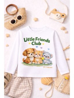 The Fit Theory - White Full Sleeves Graphic T-Shirt