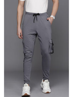 Allen Solly - Men Solid Regular Fit Grey Jogger Pants