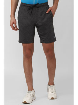 Peter England - Men Grey Textured Athletic Fit Casual Shorts