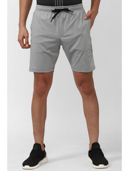 Peter England - Men Grey Solid Athletic Fit Casual Shorts