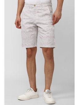 Peter England - Men Grey Print Regular Fit Casual Shorts