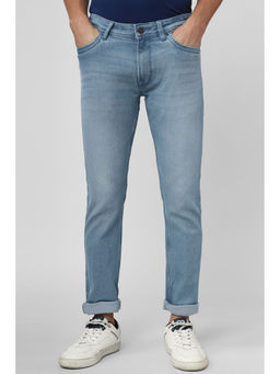 Peter England - Men Light Blue Light Wash Slim Fit Jeans