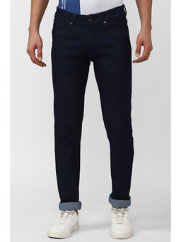 Peter England - Men Navy Blue Dark Wash Slim Fit Jeans