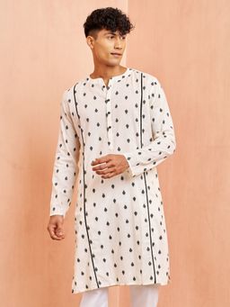 Vastramay - Mens Cream Cotton Kurta