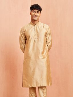 Vastramay - Mens Beige Viscose Kurta