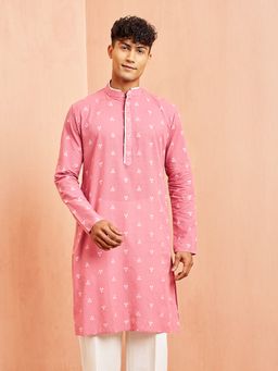 Vastramay - Mens Pink Cotton Kurta