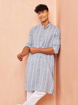 Vastramay - Mens Grey Cotton Kurta