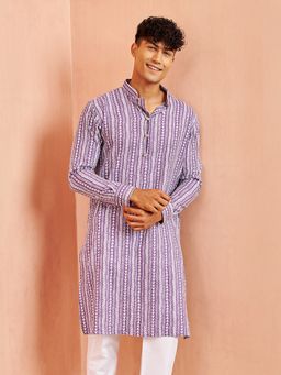 Vastramay - Mens Lavender Cotton Kurta