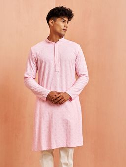 Vastramay - Mens Pink Rayon Kurta