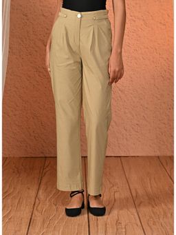 Lakshita - Beige Straight Fit Trouser for Women
